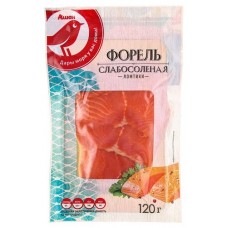 Форель слабосоленая ломтики АШАН Красная птица, 120 г (kastd) в магазинах Ашан