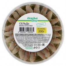 Сельдь Каждый день филе-кусочки в масле с укропом, 200 г (kastd) в магазинах Ашан