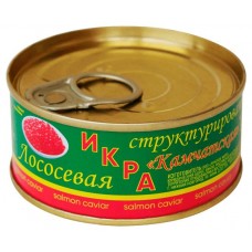 Икра красная Лунское море Камчатская лососевых рыб структурированная, 95 г (kastd) в магазинах Ашан