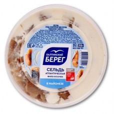 Сельдь слабосоленая Балтийский Берег филе-кусочки в майонезе, 200 г (kastd) в магазинах Ашан
