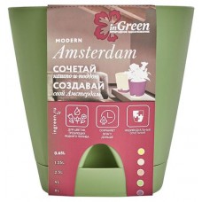 Горшок InGreen Amsterdam оливковый Ø20х19 см, 4 л (kastd) в магазинах Ашан