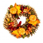 Венок осенний DecoLine с шишками, 25 см (kastd)