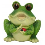 Фигура садовая Лягушка с божьей коровкой (kastd)