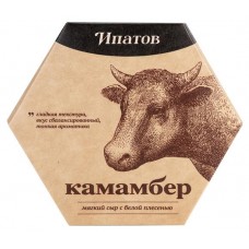 Сыр мягкий Ипатов Камамбер с белой плесенью 55% БЗМЖ, 125 г (kastd) в магазинах Ашан