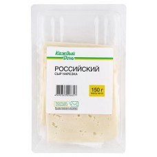 Сыр полутвердый Каждый День Российский нарезка 45% БЗМЖ, 150 г (kastd) в магазинах Ашан