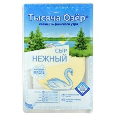 Сыр полутвердый Тысяча Озёр Нежный нарезка 45% БЗМЖ, 125 г (kastd) в магазинах Ашан