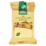 Сыр полутвердый Село Зеленое Сметанковый 50% БЗМЖ, 200 г (kastd)