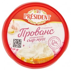 Сыр-мусс творожный President Прованс с чесноком 62% БЗМЖ, 120 г (kastd) в магазинах Ашан