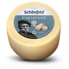 Сыр твердый Schonfeld Parmesan 42% БЗМЖ, вес (kastd) в магазинах Ашан