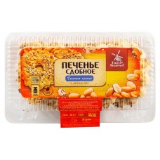 Печенье Хлебное местечко Песочное кольцо сдобное с арахисом, 250 г (kastd) в магазинах Ашан