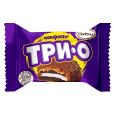 Конфеты АККОНД Трио с печеньем карамелью и начинкой со вкусом пломбира, вес (kastd) в магазинах Ашан
