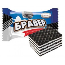 Вафли АККОНД Бравер молочные с какао, вес (kastd) в магазинах Ашан