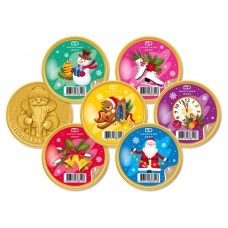 Медаль шоколадная Монетный Двор Новогодняя, 25 г (kastd) в магазинах Ашан