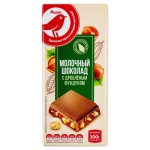 Шоколад АШАН Красная птица молочный с дробленым фундуком, 100 г (kastd)