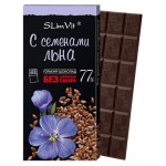 Шоколад Лакомства для здоровья Slim Style горький 77% с семенами льна, 60 г (kastd)