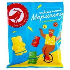 Мармелад жевательный АШАН Красная птица с витаминами, 75 г (kastd) в магазинах Ашан