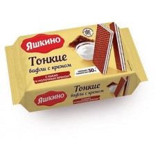 Вафли Яшкино тонкие с какао и молочным кремом, 144 г (kastd) в магазинах Ашан