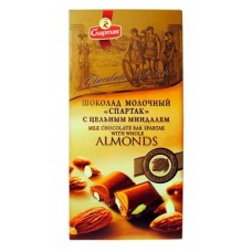 Шоколад молочный Спартак с миндалем, 90 г (kastd) в магазинах Ашан