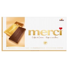 Шоколад Merci К 8 МАРТА молочный кофе и сливки, 100 г (kastd) в магазинах Ашан