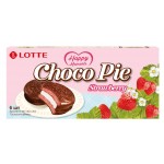 Печенье бисквитное Lotte Choco Pie глазированное со вкусом клубники, 168 г (kastd)