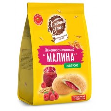 Печенье сдобное Хлебный Спас с начинкой Малина, 200 г (kastd) в магазинах Ашан