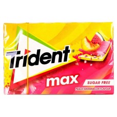 Жевательная резинка Trident без сахара со вкусом арбуза и персика, 23 г (kastd) в магазинах Ашан