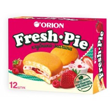 Пирожное бисквитное Orion Fresh Pie с клубнично-малиновой начинкой, 300 г в магазинах Ашан