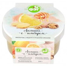 Лимоны с имбирем ФЭГ протертые с медом и грецкими орехами, 200 г (kastd) в магазинах Ашан