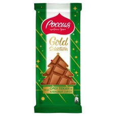 Шоколад молочный и белый Россия - Щедрая душа! Gold Selection со вкусом ореха пекан фундука и кленового сиропа, 202 г (kastd) в магазинах Ашан
