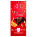 Шоколад RED Темный Апельсин и Миндаль без сахара меньше калорий, 85 г (kastd)
