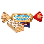 Конфеты Славянка Топленое молоко вафельные глазированные, вес (kastd)