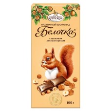 Шоколад Белочка молочный с цельным фундуком, 100 г (kastd) в магазинах Ашан