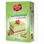 Торт Русская Нива Фисташковый с малиной, 290 г (kastd)