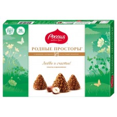 Конфеты Россия - Щедрая душа! Родные Просторы с начинкой с фундуком, 180 г (kastd) в магазинах Ашан
