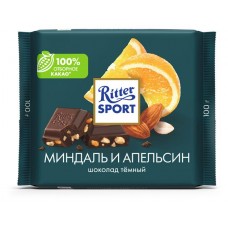 Шоколад Ritter Sport темный с миндалем и кусочками апельсина, 100 г (kastd) в магазинах Ашан