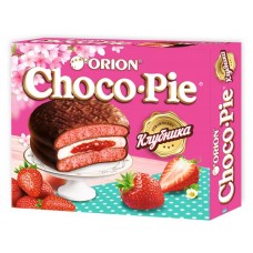 Печенье бисквитное Orion Choco-Pie Strawberry с клубникой, 360 г (kastd) в магазинах Ашан