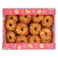 Печенье сдобное АШАН Красная птица Кольцо с орехом, 550 г (kastd) в магазинах Ашан