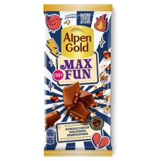 Шоколад Alpen Gold Max Fun молочный с мармеладом колой попкорном и карамелью, 160 г (kastd) в магазинах Ашан
