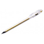 Ручка гелевая Crown Hi-Jell Metallic золотая, 0,7 мм (kastd)