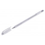 Ручка гелевая Crown Hi-Jell Metallic серебряная, 0,7 мм (kastd)