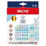 Фломастеры Factis смываемые, 12 цветов (kastd)