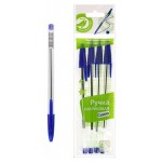 Ручки шариковые Каждый день 0,7 мм синий, 4 шт (kastd)