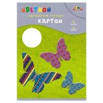 Картон цветной АппликА мелованный с глянцевым узором 4 цвета, 4 л (kastd)