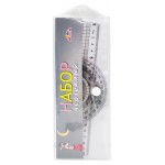 Набор чертежный АппликА прозрачный пластик с печатью, 4 предмета (kastd)