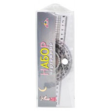 Набор чертежный АппликА прозрачный пластик с печатью, 4 предмета (kastd) в магазинах Ашан