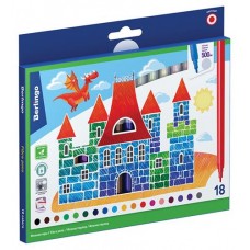 Фломастеры Berlingo Замки смываемые, 18 цветов (kastd) в магазинах Ашан