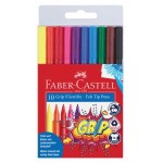 Фломастеры Faber-Castell Grip трехгранные смываемые, 10 цветов (kastd)