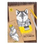 Скетчбук ArtSpace Craft style на гребне А5, 40 л (kastd)