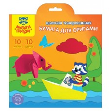 Бумага цветная для оригами Мульти-Пульти 200x200мм 10 л, 10 цветов в магазинах Ашан
