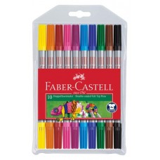 Фломастеры двусторонние Faber-Castell смываемые, 10 цветов (kastd) в магазинах Ашан